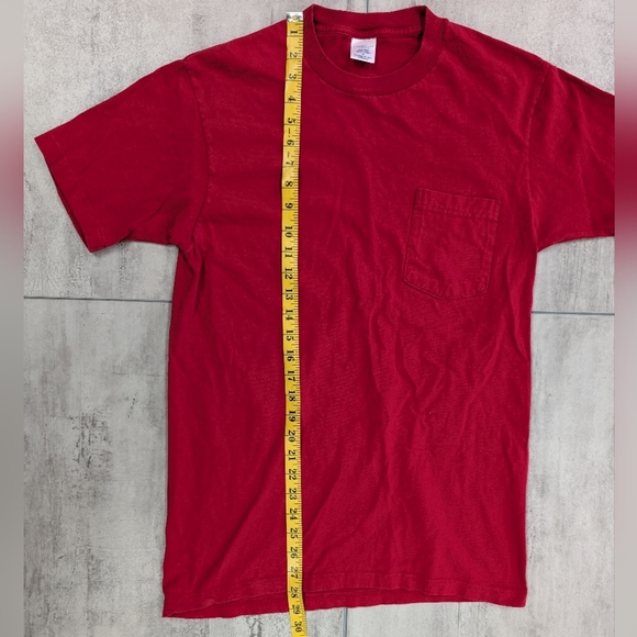 Vintage TownCraft JCPenny Blank Red Pocket Single Stitch T Shirt Size Medium - Picture 6 of 7